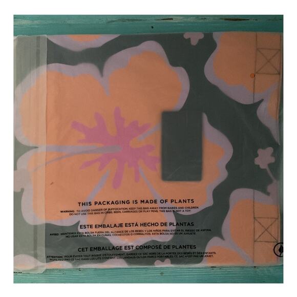 Rare Aloha Collection Limited Edition Pua Waikiki Papaya / Navy Holo Holo Bag - Picture 2 of 4